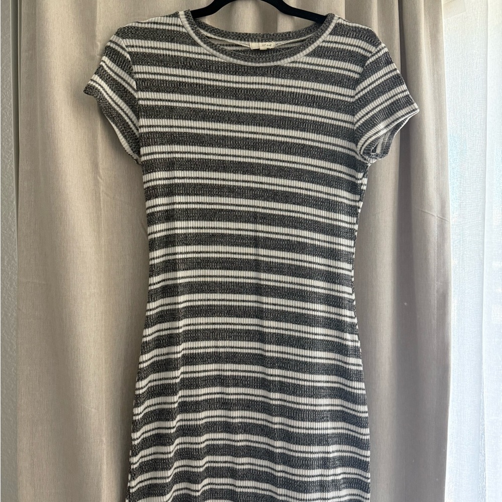 Wet Seal Black and White Striped Mini Dress